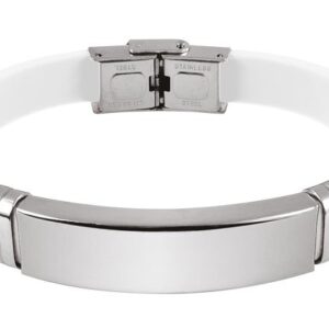 BRACCIALE ACCIAIO E EVA BIANCA 1CM