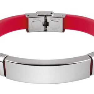 BRACCIALE ACCIAIO E EVA ROSSA 1CM