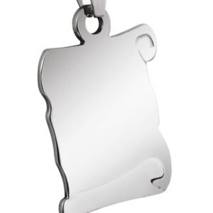 PENDENTE PERGAMENA ACCIAIO 17x26mm