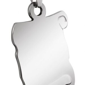 PENDENTE PERGAMENA MEDIA ACCIAIO 21x32mm