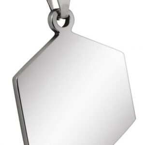 PENDENTE ESAGONO GRANDE ACCIAIO 24x31mm