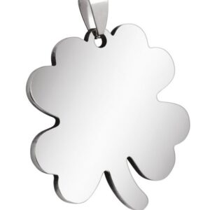 PENDENTE QUADRIFOGLIO ACCIAIO 32x34mm