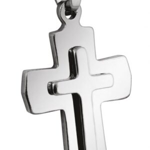 PENDENTE CROCE PICCOLA ACCIAIO 19x30mm