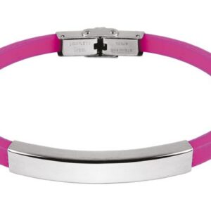 BRACCIALE ACCIAIO E EVA ROSA 0.5CM