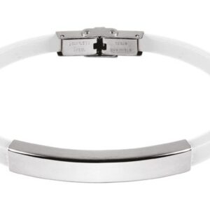 BRACCIALE ACCIAIO E EVA BIANCA 0.50CM