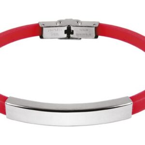 BRACCIALE ACCIAIO E EVA ROSSA 0.50CM