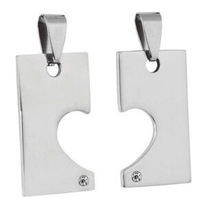 PENDENTE ACCIAIO CUORE SPEZZATO STRASS