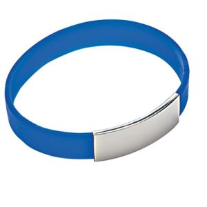 BRACCIALE SILICONE BLU CON PIASTRA