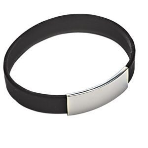 BRACCIALE SILICONE NERO CON PIASTRA