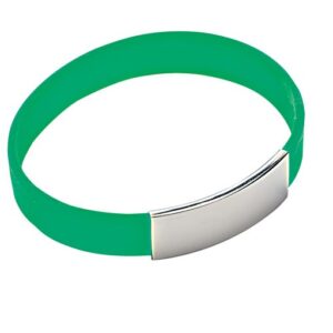 BRACCIALE SILICONE VERDE CON PIASTRA