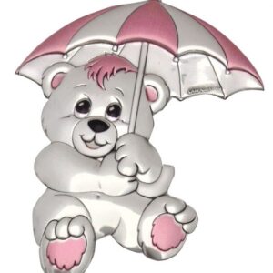 BLASONE ORSO OMBRELLO ROSA – mm 61×80