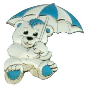 BLASONE ORSO OMBRELLO AZZURRO – mm 61×80