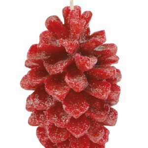CANDELA PIGNA ROSSA CON GLITTER
