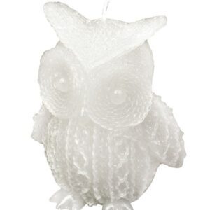 CANDELA GUFO BIANCO CON GLITTER