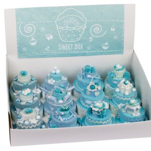 BOMBONIERA TORTA CARTONE AZZURRO OUTLET