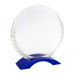 VETRO ALLORO d.150 mm BASE ALLUMINIO BLU