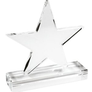 TROFEO STELLA IN VETRO mm 130 -base h19