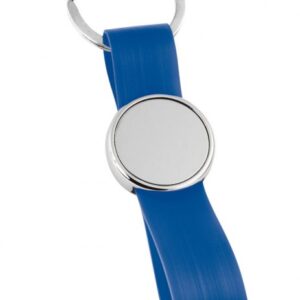 PORTACHIAVI FASCIA PVC BLU CON PIASTRINA