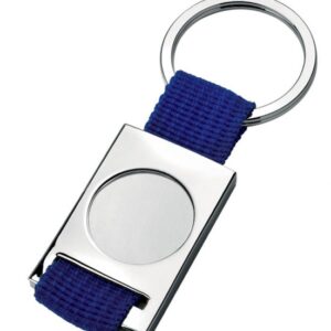 PORTACHIAVI TESSUTO BLU – INCAVO 25 MM
