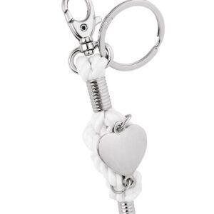 PORTACHIAVI CUORE CON CORDONCINO BIANCO