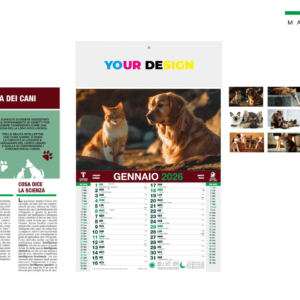 Calendario CUCCIOLI mensile 12 fogli 28,8×47