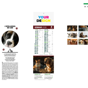 Calendario mensile silhouette I CUCCIOLI 14×47