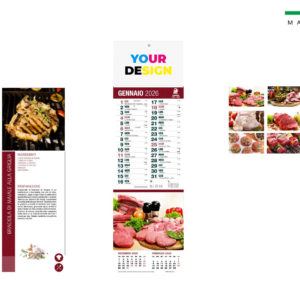 Calendario mensile silhouette CARNE IN TAVOLA 14×47