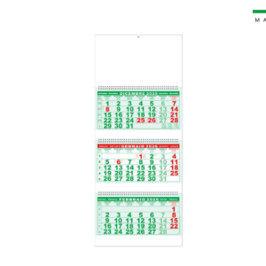 Calendario TRITTICO12 fogli 3 BLOCCHI SPIRALATI 33×80