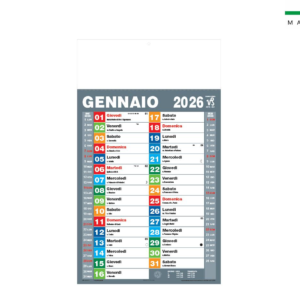 Calendario OLANDESEMULTICOLOR mensile 31×53