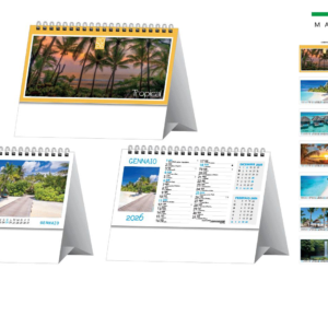 CALENDARIO DA TAVOLO TRIMESTRALE TROPICAL 19×14,5