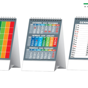 CALENDARIO DA TAVOLO MENSILE 12 FOGLI TRISCOLOR 12,5×19,5