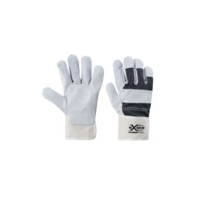 Guanto pelle crosta bovino dorso jeans, palmo foderato, manichetta tela X-Glove xglove x glove guanti X-SKIN