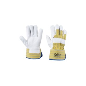 Guanto pelle pieno fiore bovino, dorso tela, palmo foderato, manichetta X-Glove xglove x glove guanti X-SKIN