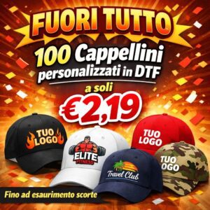 Promo- Cappellini personalizzati in DTF