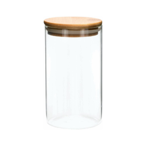 CONTENITORE IN VETRO CON COPERCHIO IN BAMBOO 700 ML