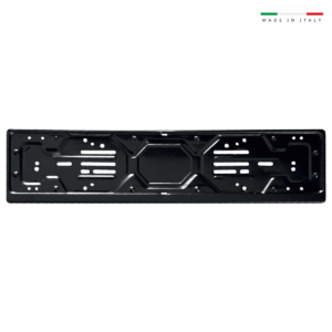 Portatarga posteriore in metallo nero Made in Italy