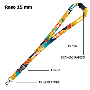 CORDON-15SF – Lacci portabadge completamente personalizzati CORDON-15SF – Lacci portabadge completamente personalizzati