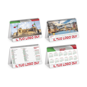 Calendarietto Illustrato da Tavolo 2026 | Spiralato – 13 Fogli Personalizzabili | CITTA’ D’ITALIA