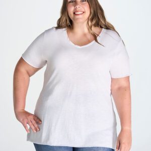 T-SHIRT DONNA MANICA CORTA COLLO A V CURVES