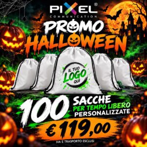 Promo Halloween: 100 Sacche per tempo libero personalizzate