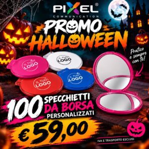Promo Halloween: 100 Specchietti da borsa personalizzati