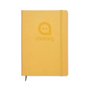 Notebook con copertina rigida in pelle PU formato A5 con fogli stampati con il tuo disegno.