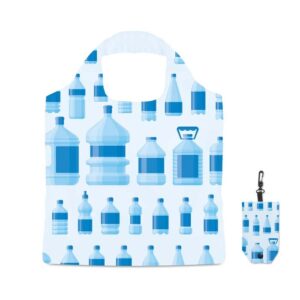 Borsa pieghevole in rPET con custodia. Manici a doppio strato.