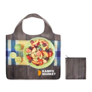 Borsa spesa pieghevole XL in rPET con custodia.