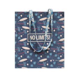 Borsa in cotone con manici lunghi (38x42cm).