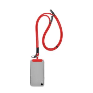 Cavo di ricarica regolabile da tipo C a C, 60W, lanyard e supporto per telefono.