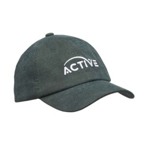 Cappellino da baseball a 6 pannelli in velluto a coste, non strutturato.