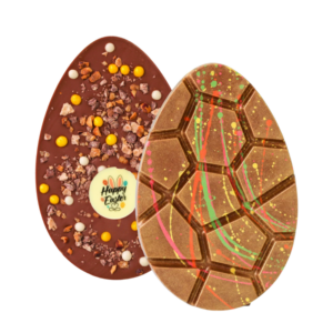 Uovo di Pasqua di cioccolato belga XL con logo