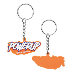 Portachiavi NFC in gomma PVC personalizzato con logo monofacciale.
