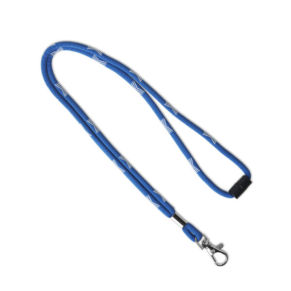 Lanyard in poliestere intrecciato con morsetto in metallo.